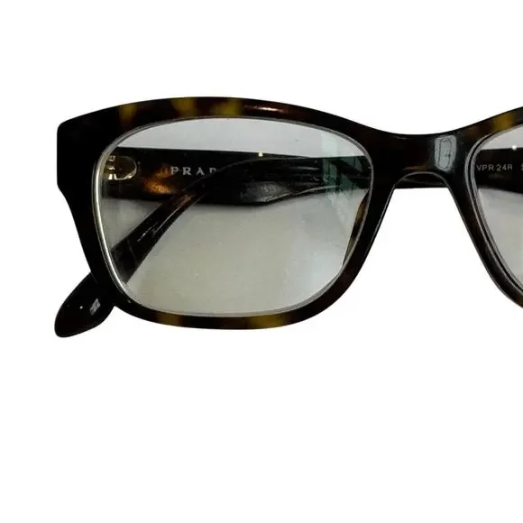 Prada Womens Tortoise Eyeglass Frame VPR 24R Brown Gold 52-16-140 Made in Italy